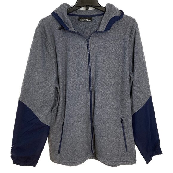 Under Armour Phenom Loose Coldgear Full Zip Hoodie Jacket Midnight Navy Size 2XL - Picture 2 of 7